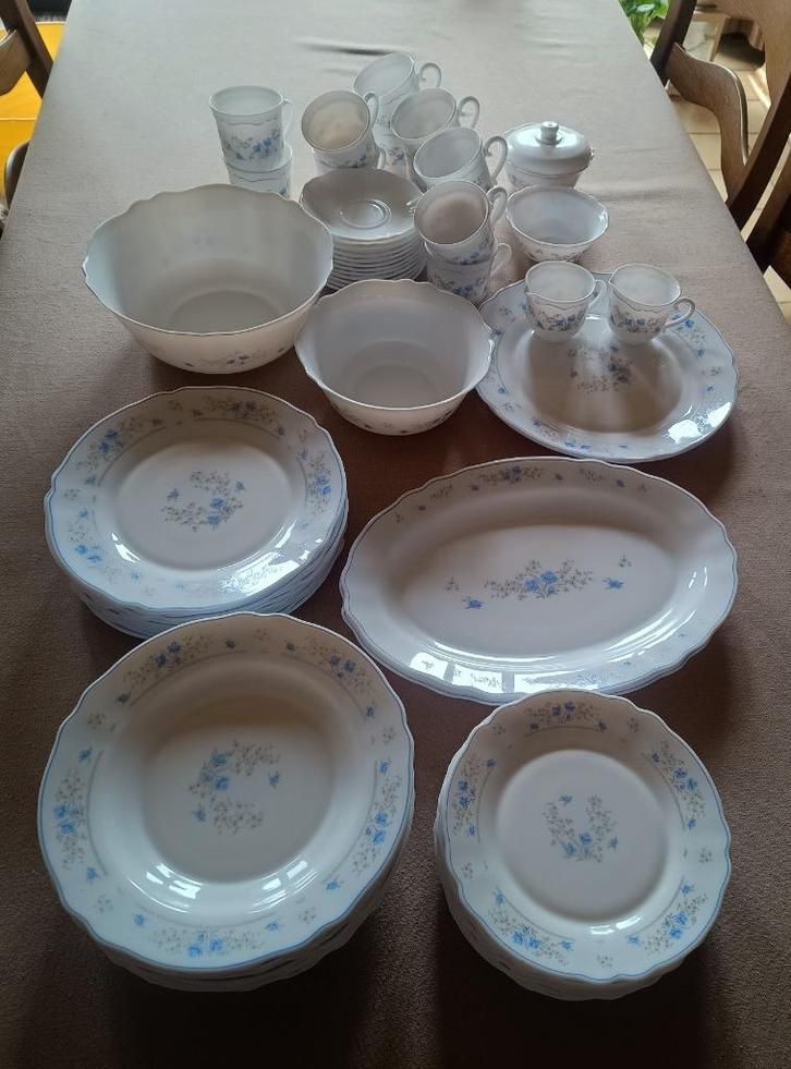 12 delig servies bloemenmotief, Huis en Inrichting, Keuken | Servies, Zo goed als nieuw, Compleet servies, Overige stijlen, Overige materialen