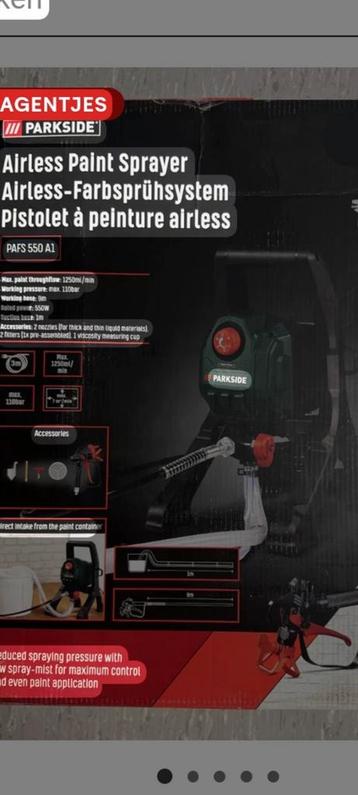 PARKSIDE Airless »PAFS 550 A1«, 550 W, 110 bars Airless ver, Enlèvement ou Envoi, Neuf