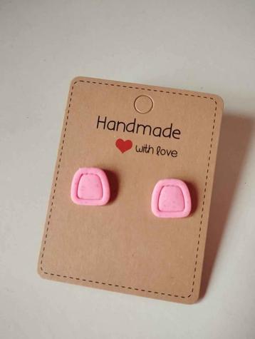 Roze oorbelletjes handmade  beschikbaar voor biedingen