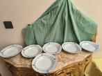 6 witte met blauw versierd Bavaria soepborden, Huis en Inrichting, Keuken | Servies, Ophalen, Gebruikt, Keramiek, Bord(en)