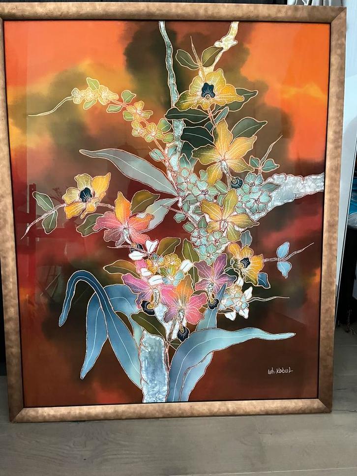 WH kabul batik uit indonesie, Antiquités & Art, Art | Peinture | Abstraite, Enlèvement