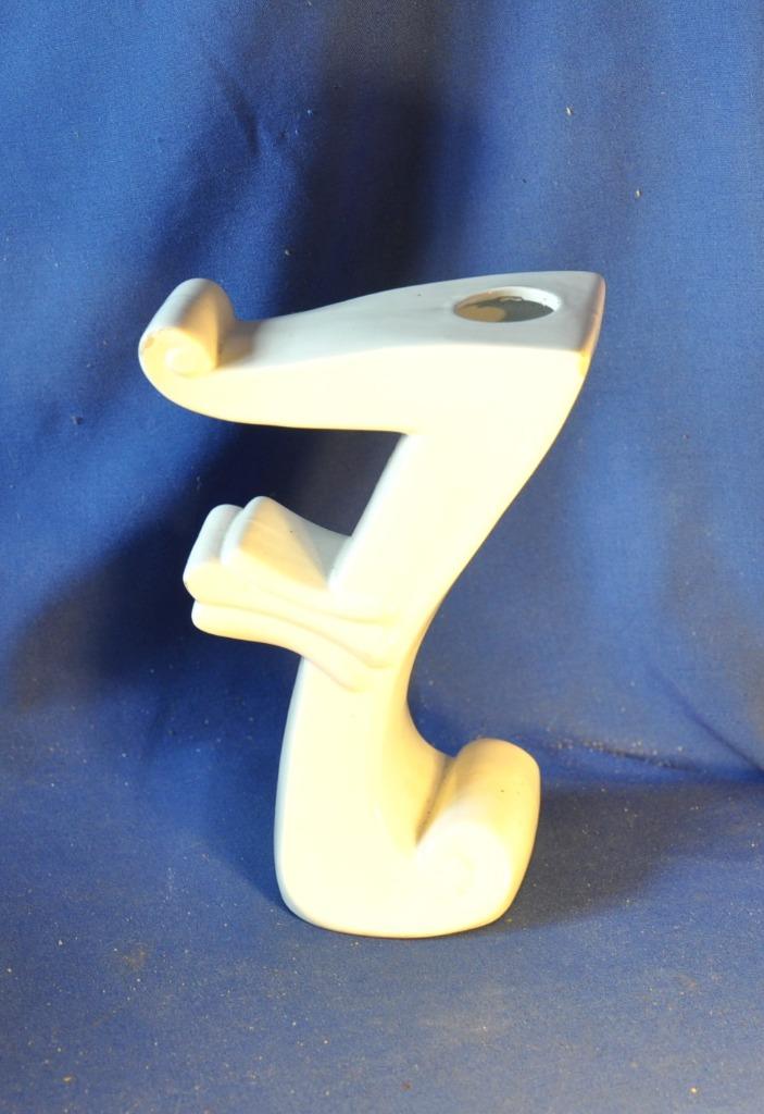 vase soliflore en faience forme chiffre 7, Enlèvement ou Envoi, Utilisé, Blanc, Autres matériaux