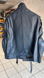 Blauw leder heren motorjas 2XL-56 met beveiliging. 3jr oud., Motoren, Ophalen, Heren
