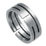 Unisex stalen ring met uitgesneden design - OP=OP!, 20 of groter, IJzer of Staal, Nieuw, Ophalen of Verzenden