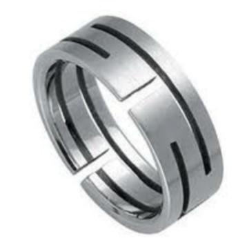 Unisex stalen ring met uitgesneden design - OP=OP! beschikbaar voor biedingen