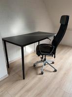 Ikea bureau en stoel, Huis en Inrichting, Bureaus, In hoogte verstelbaar, Zo goed als nieuw, Bureau