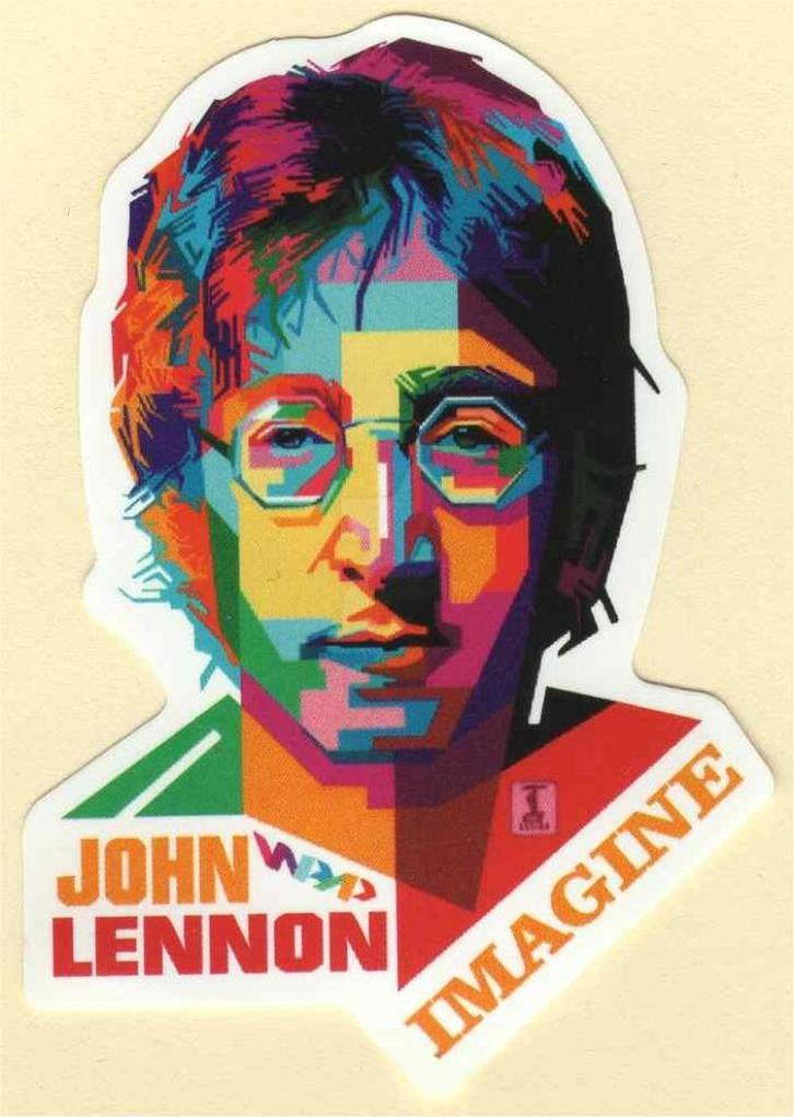John Lennon Imagine sticker, Collections, Musique, Artistes & Célébrités, Neuf, Envoi