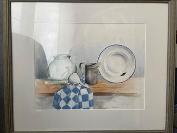 Mooie aquarel van Braber (stilleven) beschikbaar voor biedingen