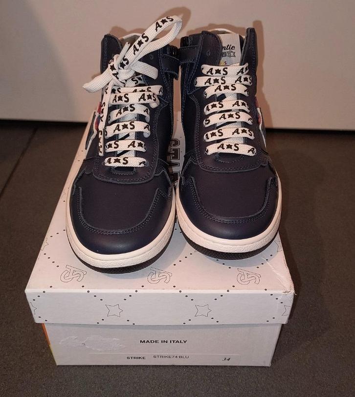 Blauwe hoge leren schoenen Atlantic Stars, mt 34 (nieuw), Kinderen en Baby's, Kinderkleding | Schoenen en Sokken, Nieuw, Schoenen