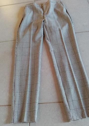 Zara : nieuw grijs wit ruiten tailored-fit lange broek , S beschikbaar voor biedingen