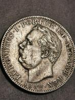 Uma Rupia, India Portugeza 1882, rare pièce en argent, Enlèvement ou Envoi, Autres pays, Monnaie en vrac, Argent