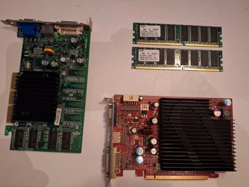 2 x Pci videokaart & ram geheugen  beschikbaar voor biedingen