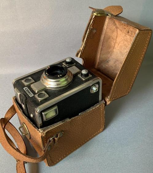 Vintage fototoestel Gevabox Gevaert lederen tas 1951, Collections, Appareils photo & Matériel cinématographique, Appareils photo