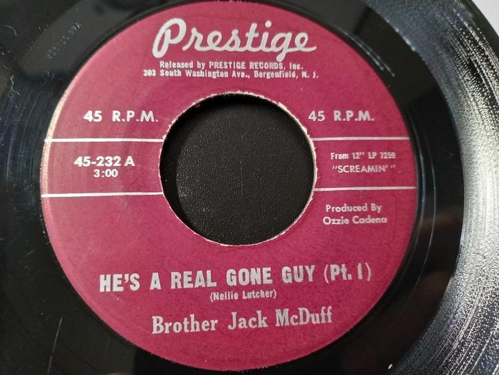 Brother Jack McDuff ‎– He's A Real Gone Guy '7, CD & DVD, Vinyles Singles, Comme neuf, Single, Jazz et Blues, 7 pouces, Enlèvement ou Envoi