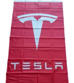 Vlag Tesla auto kleur rood - 60x90cm, Nieuw, Verzenden