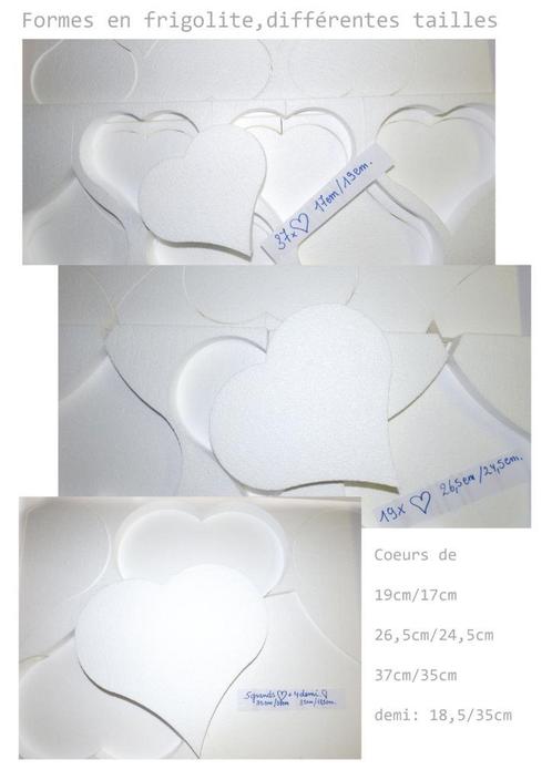 Formes cœur en polystyrène "frigolite", Hobby & Loisirs créatifs, Bricolage, Neuf, Bricolage, Enlèvement