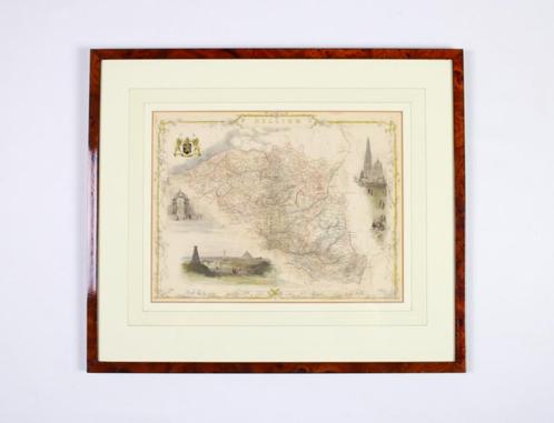 staalgravure landkaart Belgium, 1851, Boeken, Atlassen en Landkaarten, Gelezen, Landkaart, België, 1800 tot 2000, Ophalen of Verzenden