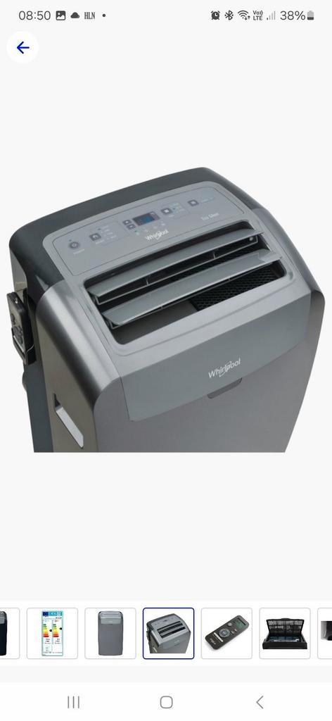 Whirlpool mobiele Airco zwart, Elektronische apparatuur, Airco's, Zo goed als nieuw, Mobiele airco, Ophalen