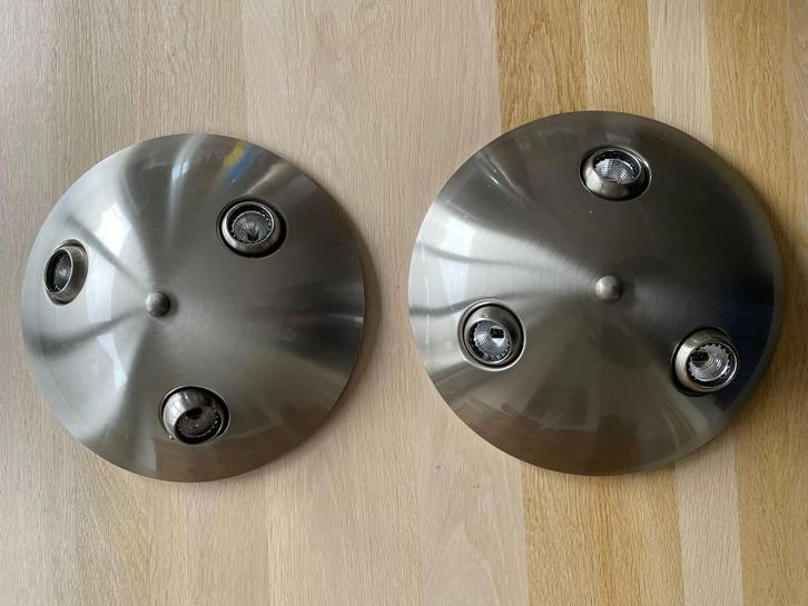 Plafondlampen 2 stuks, Huis en Inrichting, Lampen | Plafondlampen, Zo goed als nieuw, Metaal, Ophalen
