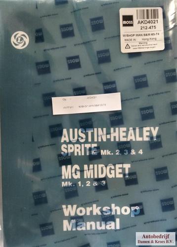 Workshop <anual Austin Healey Sprite Mk. 2,3 & 4 MG Midget M beschikbaar voor biedingen