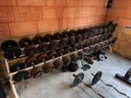 Complete home gym. Dumbells enz, Sport en Fitness, Fitnessmaterialen, Ophalen, Zo goed als nieuw, Benen, Fitnessbank