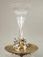Vase Cornet Putti Et Dauphins Bronze Et Cristal Napoléon III, Envoi
