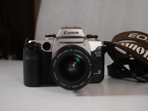 Canon 50E SLR Camera + 28-80mm Ultrasonic Full Frame + EH-9, Audio, Tv en Foto, Fotocamera's Analoog, Zo goed als nieuw, Spiegelreflex