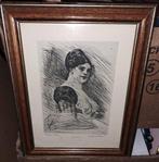 Gravure la bourgeoise de Félicien rops, Antiek en Kunst, Ophalen of Verzenden