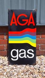Tof emaille Langcat Bussum reclamebord van AGA gas️️⛽️, Ophalen of Verzenden, Gebruikt, Reclamebord