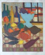 JEAN OOSTERLYNCK / LE RESTAURANT / KLEURLITHO / 83x71cm KAD, Antiek en Kunst, Ophalen