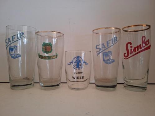 Lot van 23 oude bierglazen van brouwerijen uit Aalst, Verzamelen, Biermerken, Zo goed als nieuw, Ophalen of Verzenden
