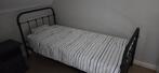 Lit en métal noir 200x90 avec sommier à lattes, Enlèvement