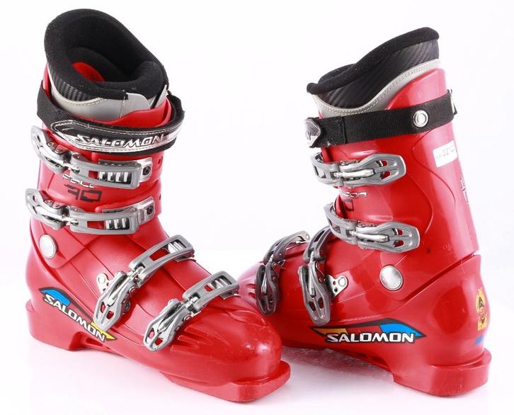 39 40 EU kinder skischoenen SALOMON FALCON 70, red, Sport en Fitness, Skiën en Langlaufen, Gebruikt, Schoenen, Ski, Salomon, Carve