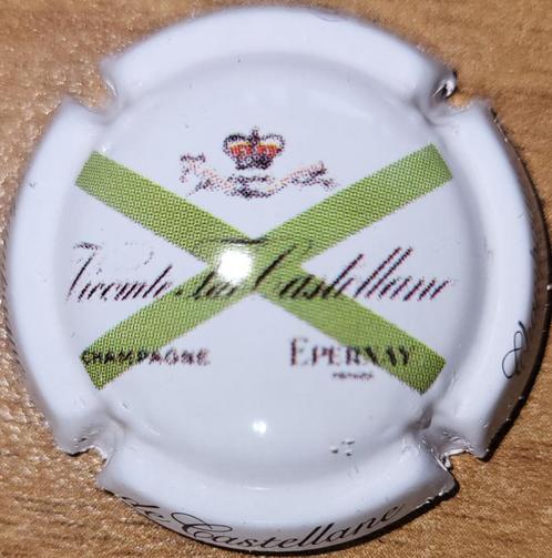 Champagnecapsule DE CASTELLANE wit & groen nr 090b, Verzamelen, Wijnen, Nieuw, Champagne, Frankrijk, Ophalen of Verzenden