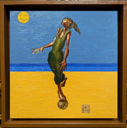 "Meisje op het bal. Zeemeermin" Een origineel schilderij, Antiek en Kunst, Kunst | Schilderijen | Modern, Verzenden