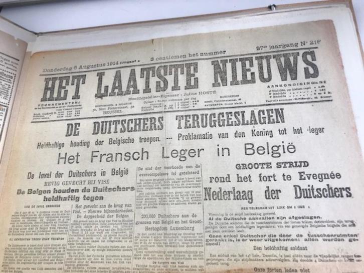 WWI Oorlogskranten augustus 1914 😎🤗💑👌, Boeken, Oorlog en Militair, Zo goed als nieuw, Algemeen, Voor 1940, Ophalen of Verzenden