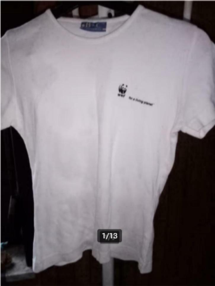 WWF : knuffels dieren, mok, neckleace, T-shirts 1-5€/stuk, Kleding | Heren, T-shirts, Zo goed als nieuw, Bruin, Ophalen of Verzenden