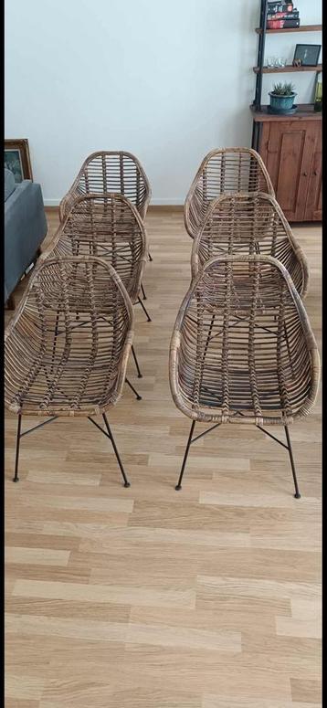 Set van 6 eetkamerstoelen uit rotan, Leenbakker beschikbaar voor biedingen