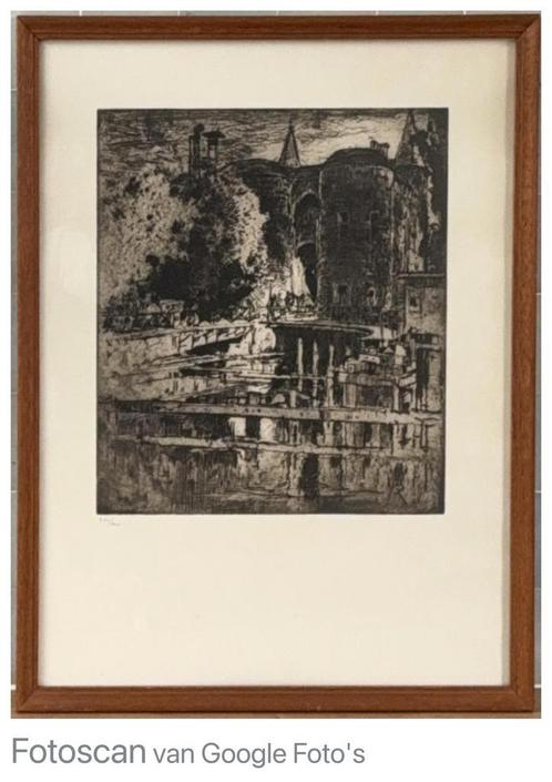 De Gentpoort te Brugge, Antiek en Kunst, Kunst | Etsen en Gravures, Ophalen