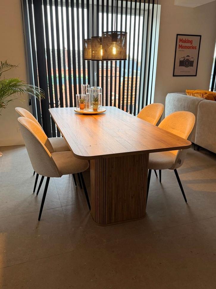 Eettafel Colvas Hout Naturel 180x90 (zonder stoelen), Huis en Inrichting, Tafels | Eettafels, Zo goed als nieuw, 50 tot 100 cm