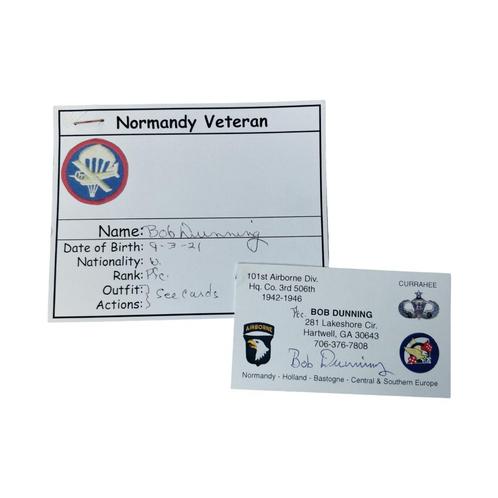 WWII US 101st AB 506th PIR HQ Company Veteran Autograph Set, Verzamelen, Militaria | Tweede Wereldoorlog, Overige soorten, Overige typen