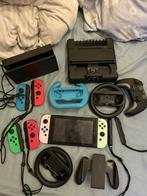 Nintendo switch met veel toebehoren, Ophalen of Verzenden, Gebruikt, Met 3 controllers of meer, Switch Original