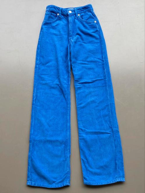Pantalon large en velours côtelé bleu Zara 164-170 (34), Enfants & Bébés, Vêtements enfant | Taille 164, Comme neuf, Fille, Pantalon
