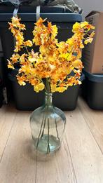 Glazen vaas 30cm hoog met ikea bloemen, Ophalen of Verzenden, Zo goed als nieuw