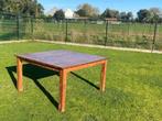 Vierkante teak tafel, Huis en Inrichting, Tafels | Eettafels, Ophalen, Zo goed als nieuw, Vijf personen of meer, 100 tot 150 cm