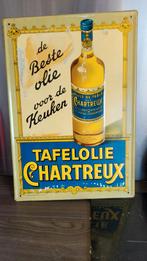 Plaque publicitaire  huile chartreux  1953/état  moyen, Collections, Envoi