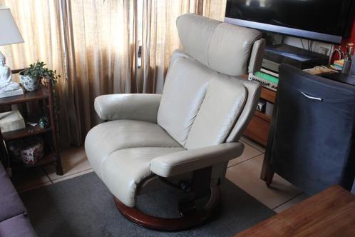 Stressless relaxzetel, Huis en Inrichting, Stoelen, Zo goed als nieuw, Eén, Hout, Kunststof, Leer, Metaal, Overige materialen