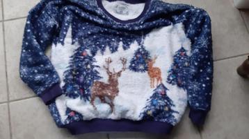 Merry Christmas unisex trui M fleece blauw beschikbaar voor biedingen