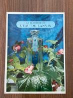 Reclame parfums L’eau De Lanvin, Collections, Parfums, Enlèvement ou Envoi, Utilisé