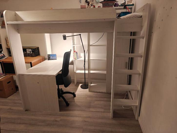 Hoogslaper stapelbed bureau-Lit mezzanine armoire bureau, Kinderen en Baby's, Kinderkamer | Stapelbedden en Hoogslapers, Gebruikt